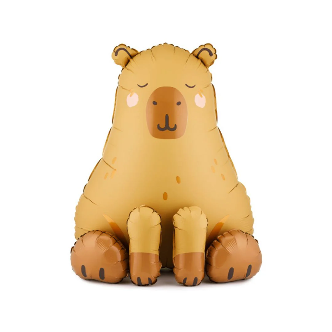 PartyDeco Sitting Capybara 25" x 32" Air-filled Foil Balloon (1)