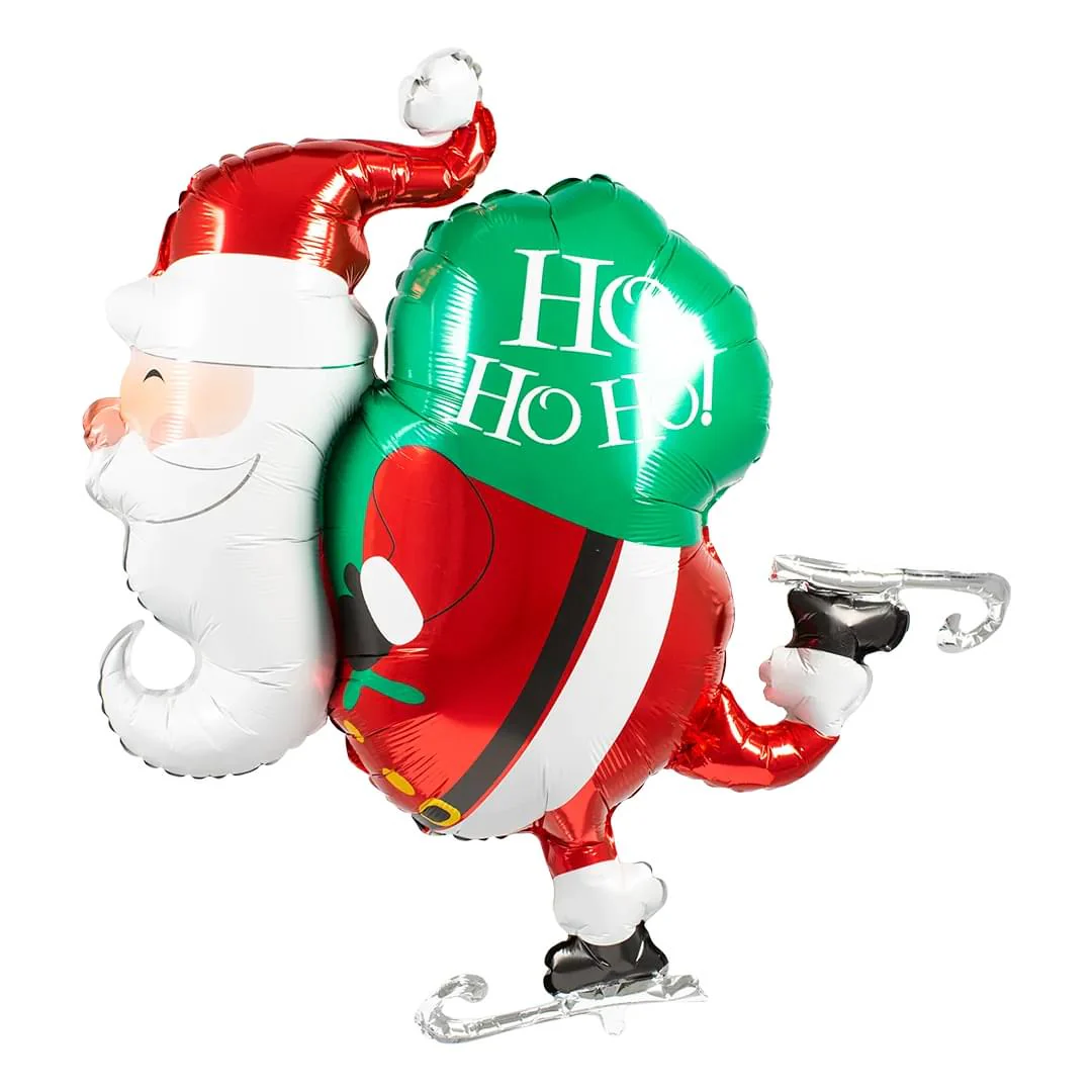 Betallic Skating Santa 45" Supershape Foil Balloon (1)