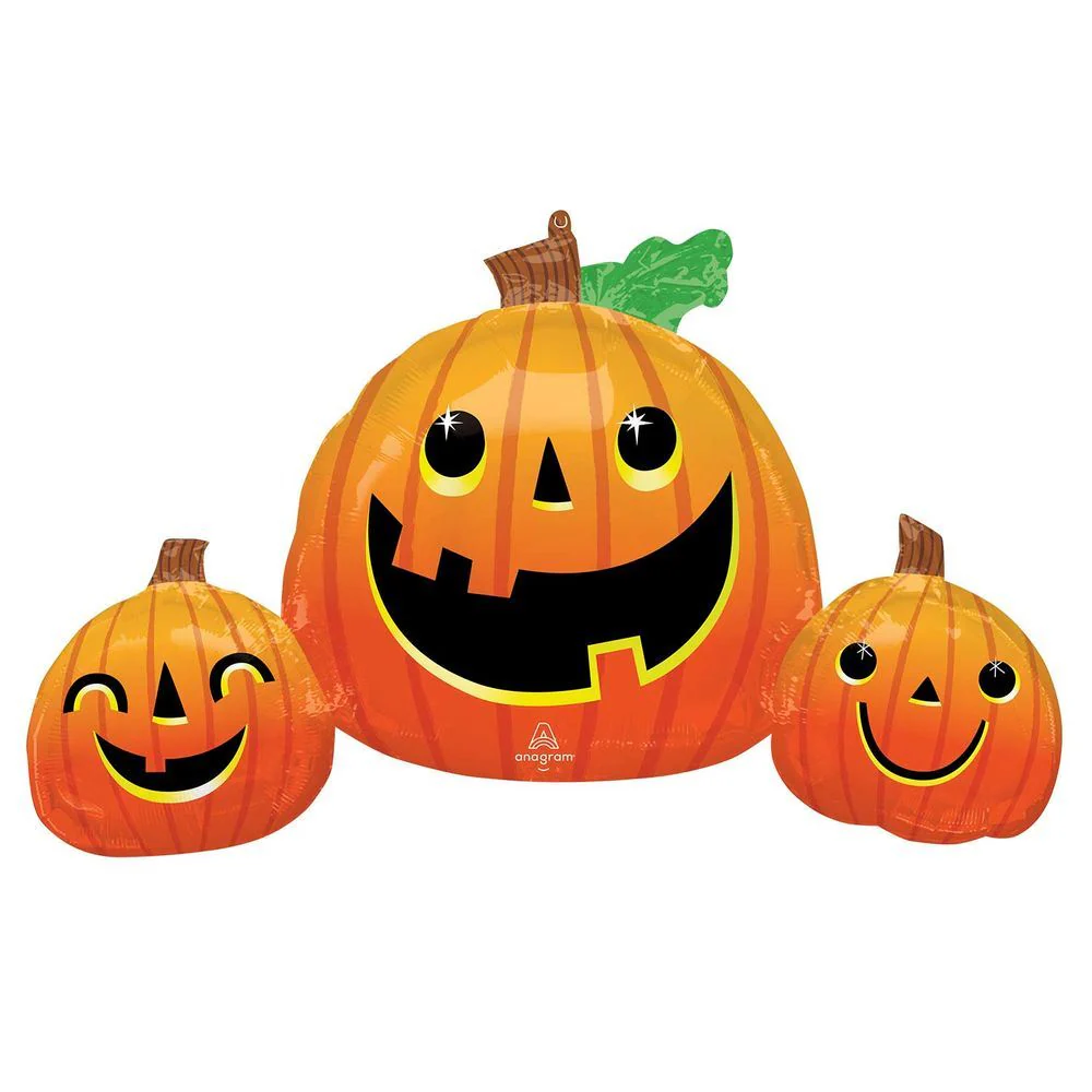 Anagram Smiley Pumpkins 35" Supershape Foil Balloon (1)