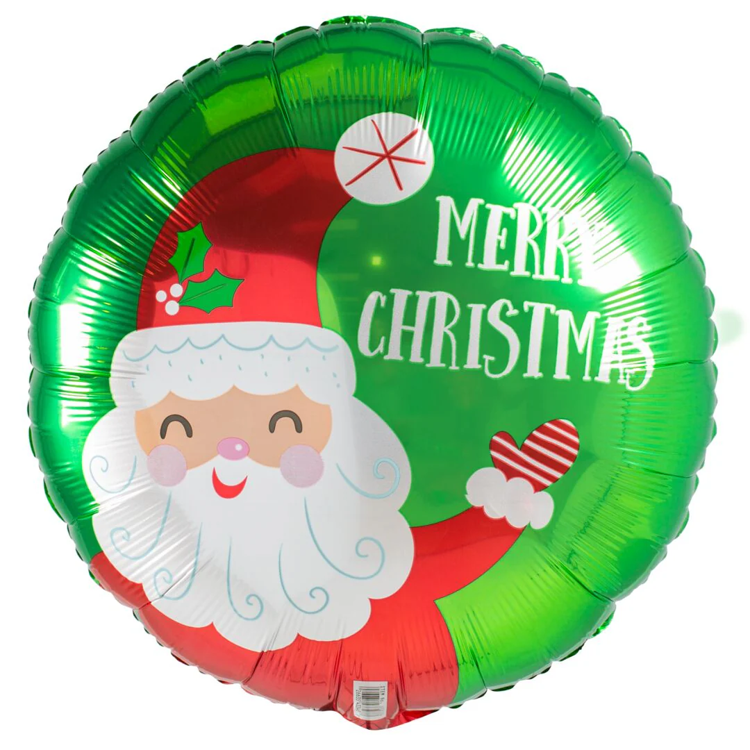 Anagram Smiley Santa Christmas 18" Circle Foil Balloon (1)