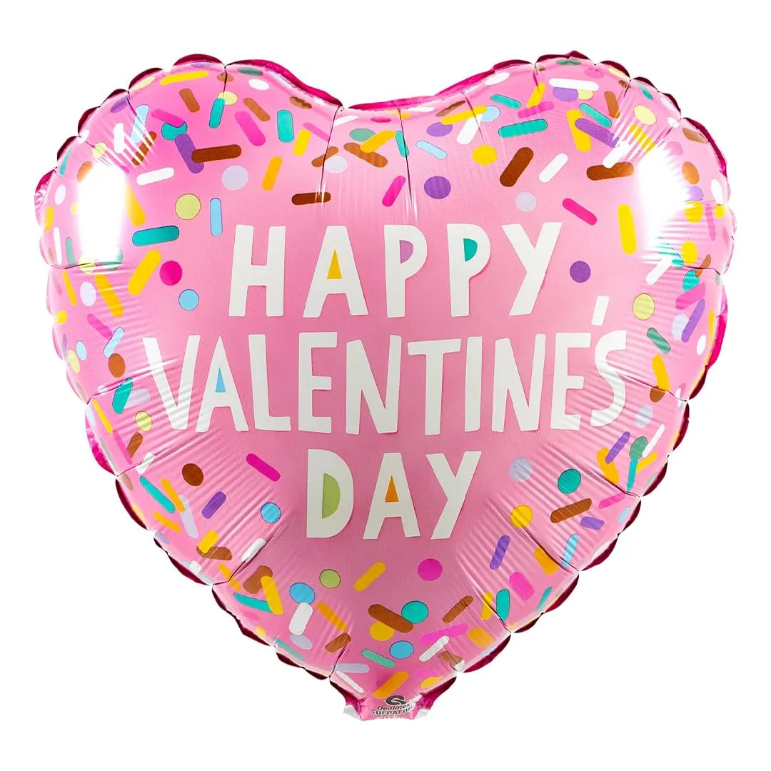 Qualatex Valentine's Day Sprinkles 18" Heart Foil Balloon (1)