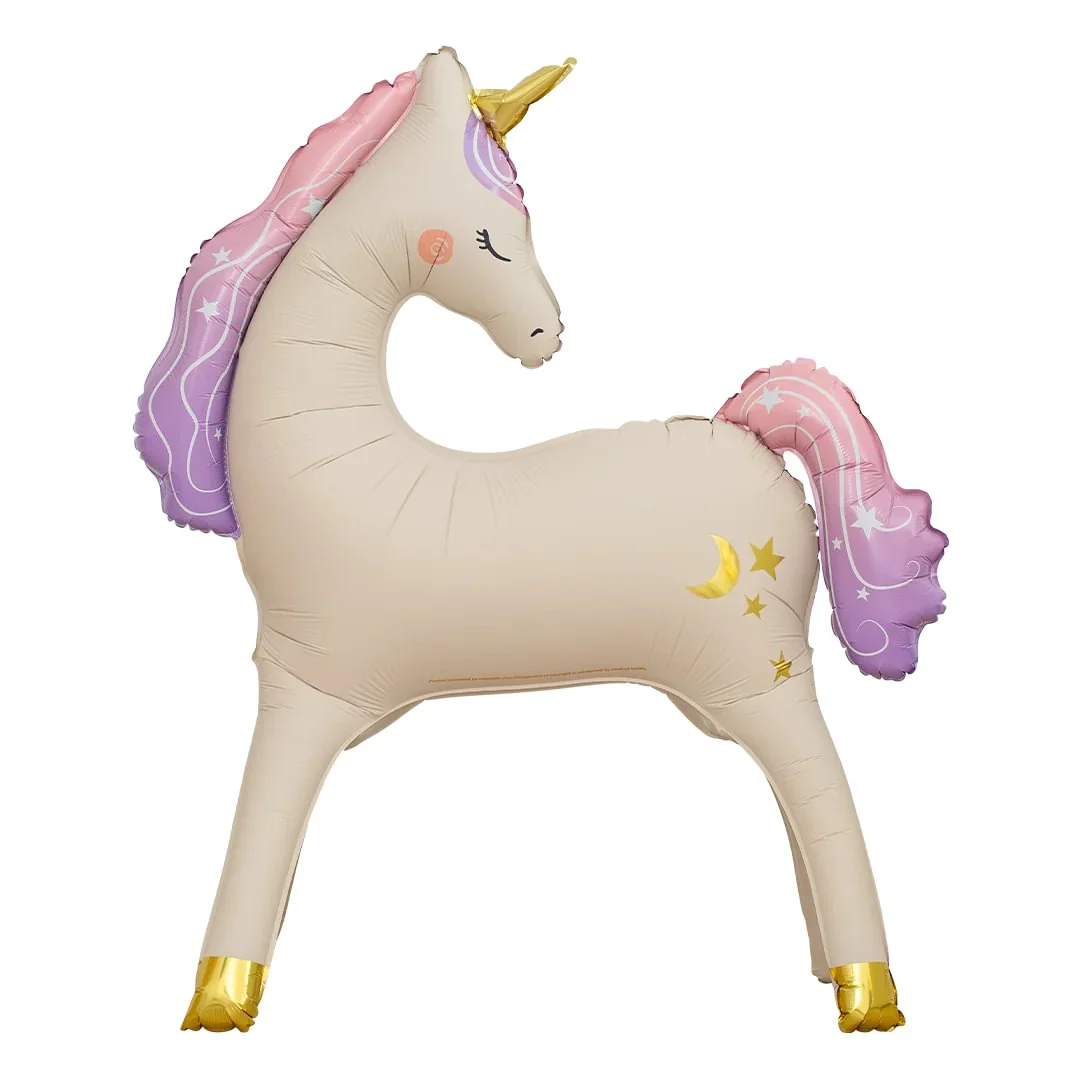 Standing Unicorn Foil Supershape Party Deco