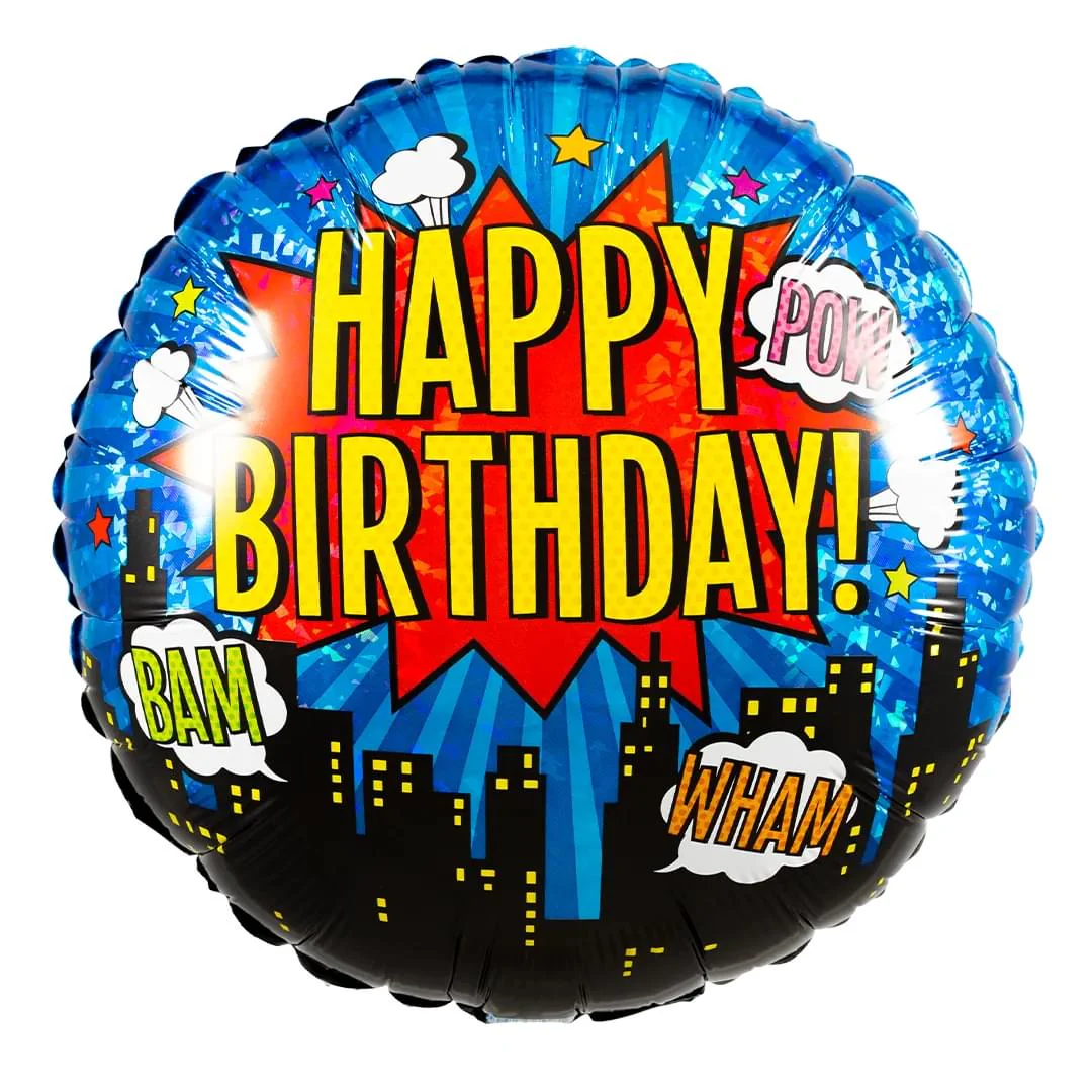 Superhero Birthday 18" Circle