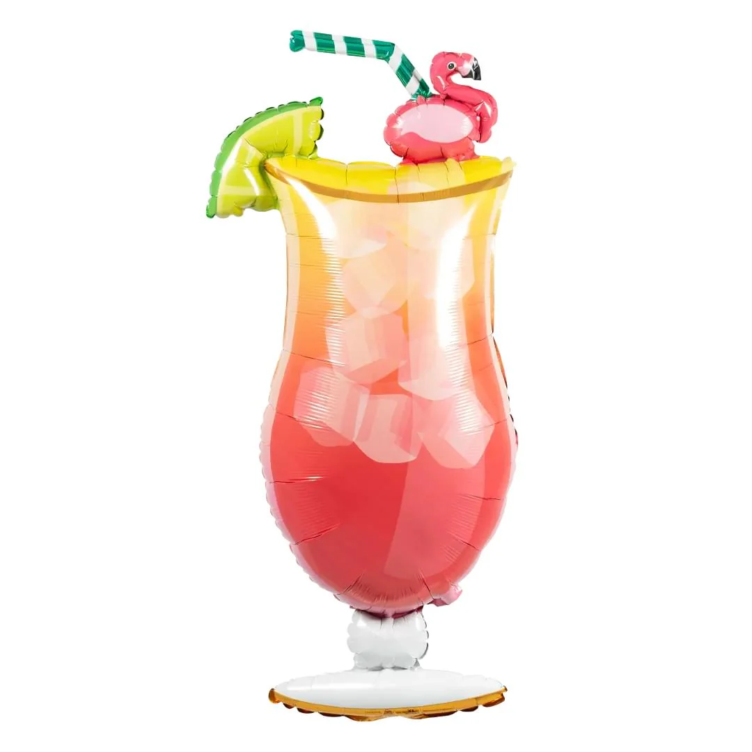 Anagram Flamingo Tropical Drink 41" Supershape Foil Balloon (1)
