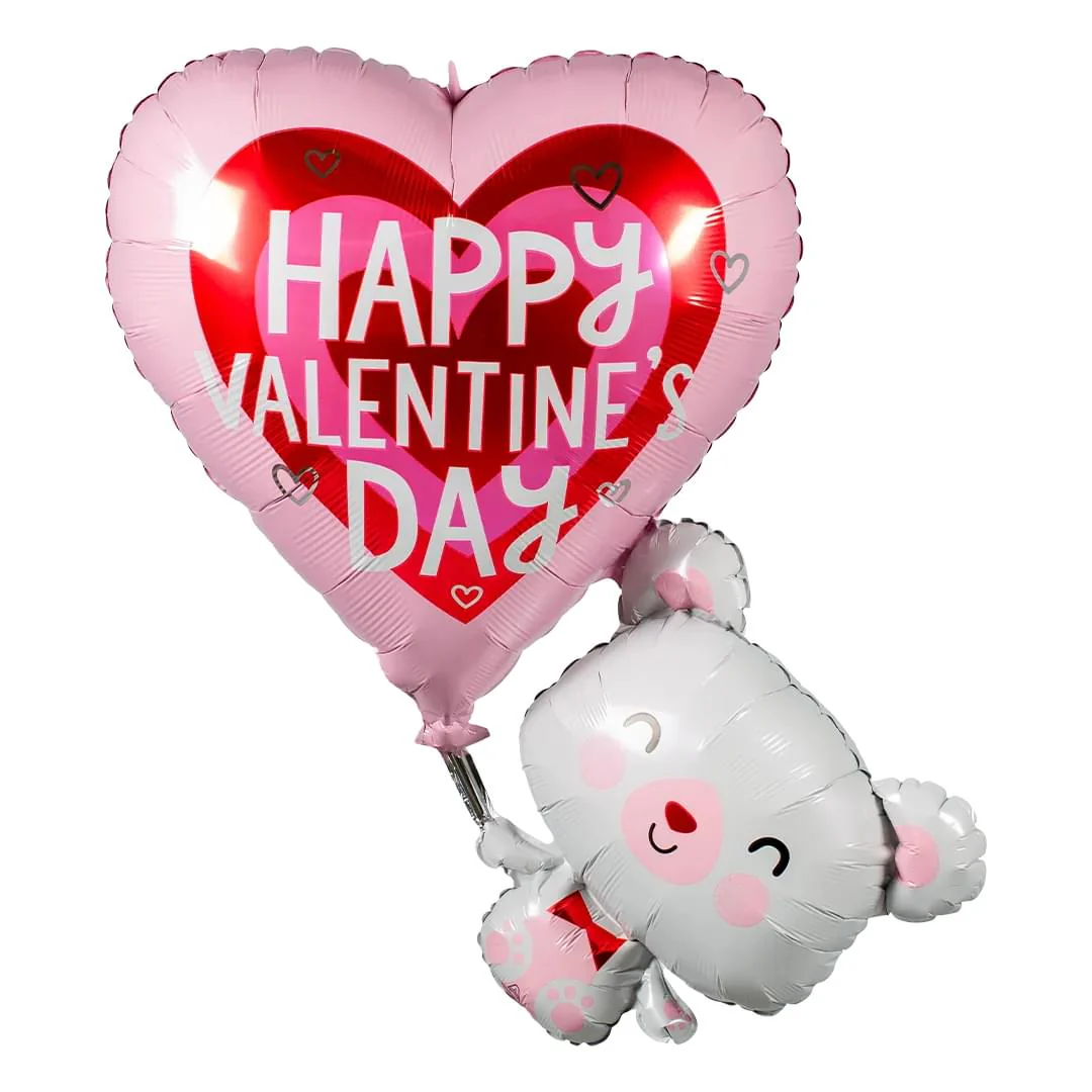 Anagram Floating Valentine Bear 31" Supershape Foil Balloon (1)