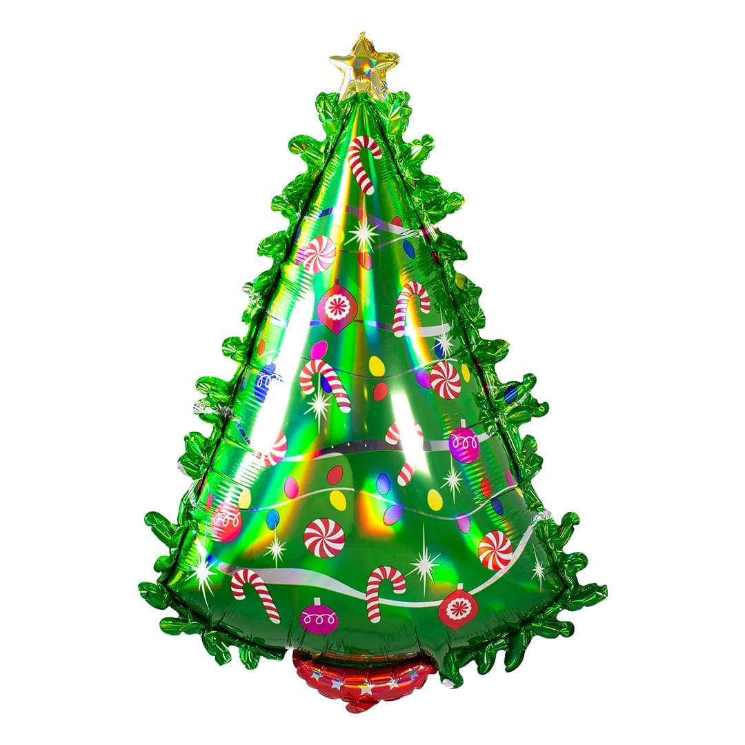 Anagram Holographic Green Christmas 36" Supershape Foil Balloon (1)