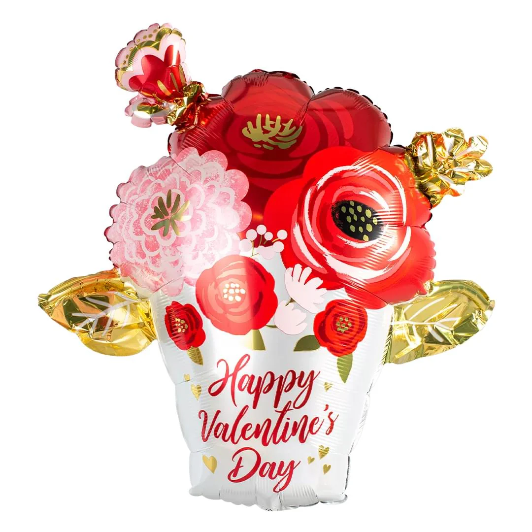 Anagram Valentine Day Satin Flower Bouquet 26" Supershape Foil Balloon (1)