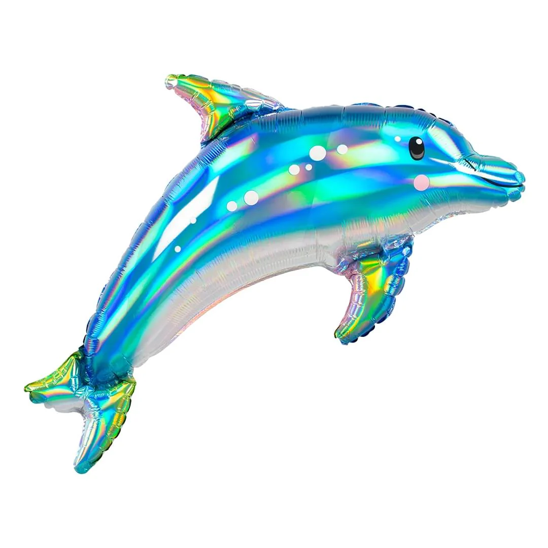 Anagram Iridescent Blue Dolphin 29" Supershape Foil Balloon (1)