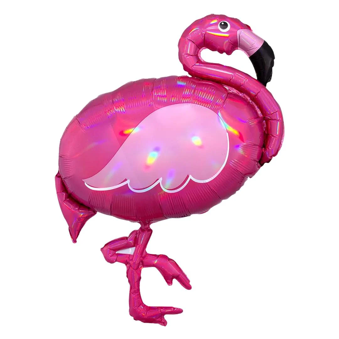 Anagram Iridescent Pink Flamingo 33" Supershape Foil Balloon (1)