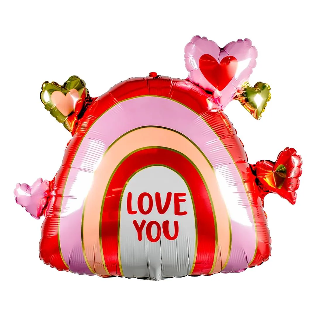Anagram 'Love you' Rainbow 26" Supershape Foil Balloon (1)
