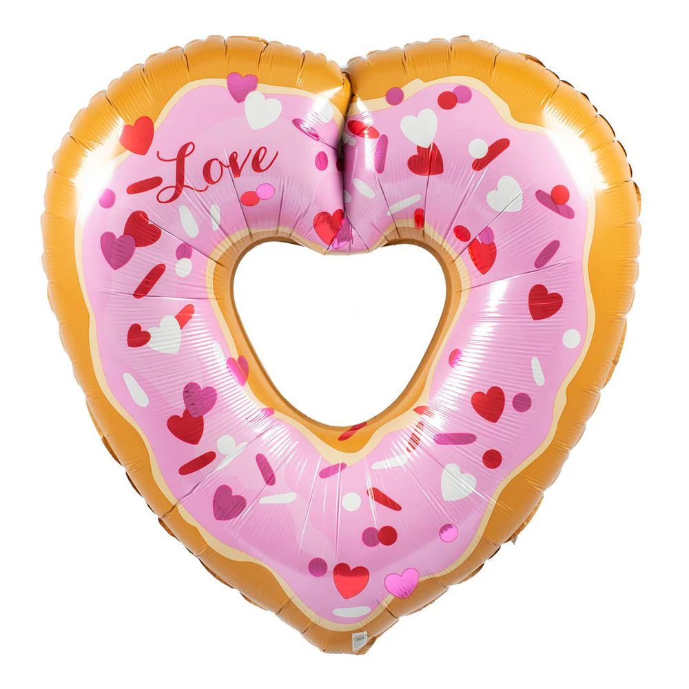 Anagram Open Heart Donut 25" Supershape Foil Balloon (1)