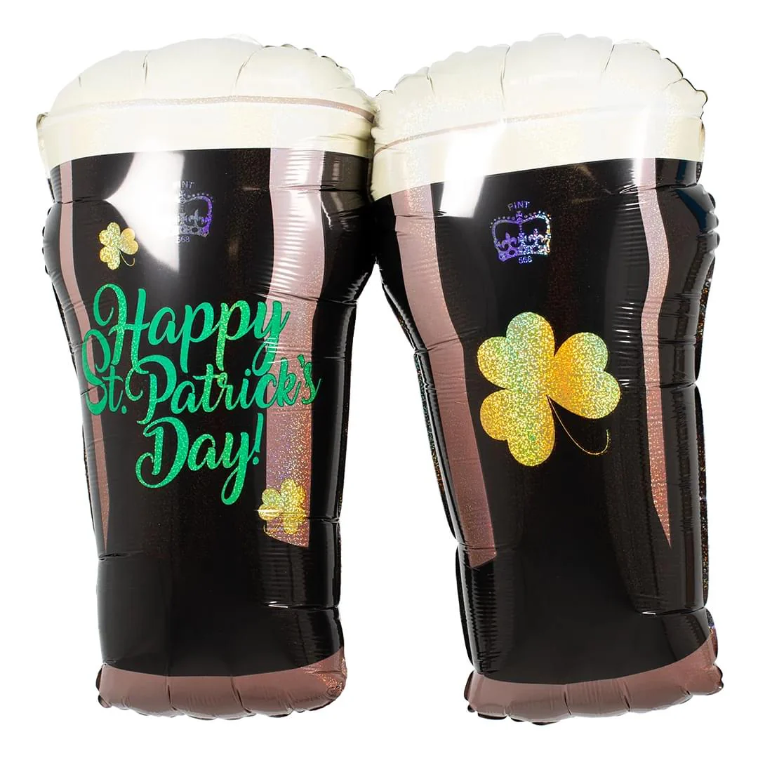 Anagram St. Pattys Beer Glasses 28" Supershape Foil Balloon (1)