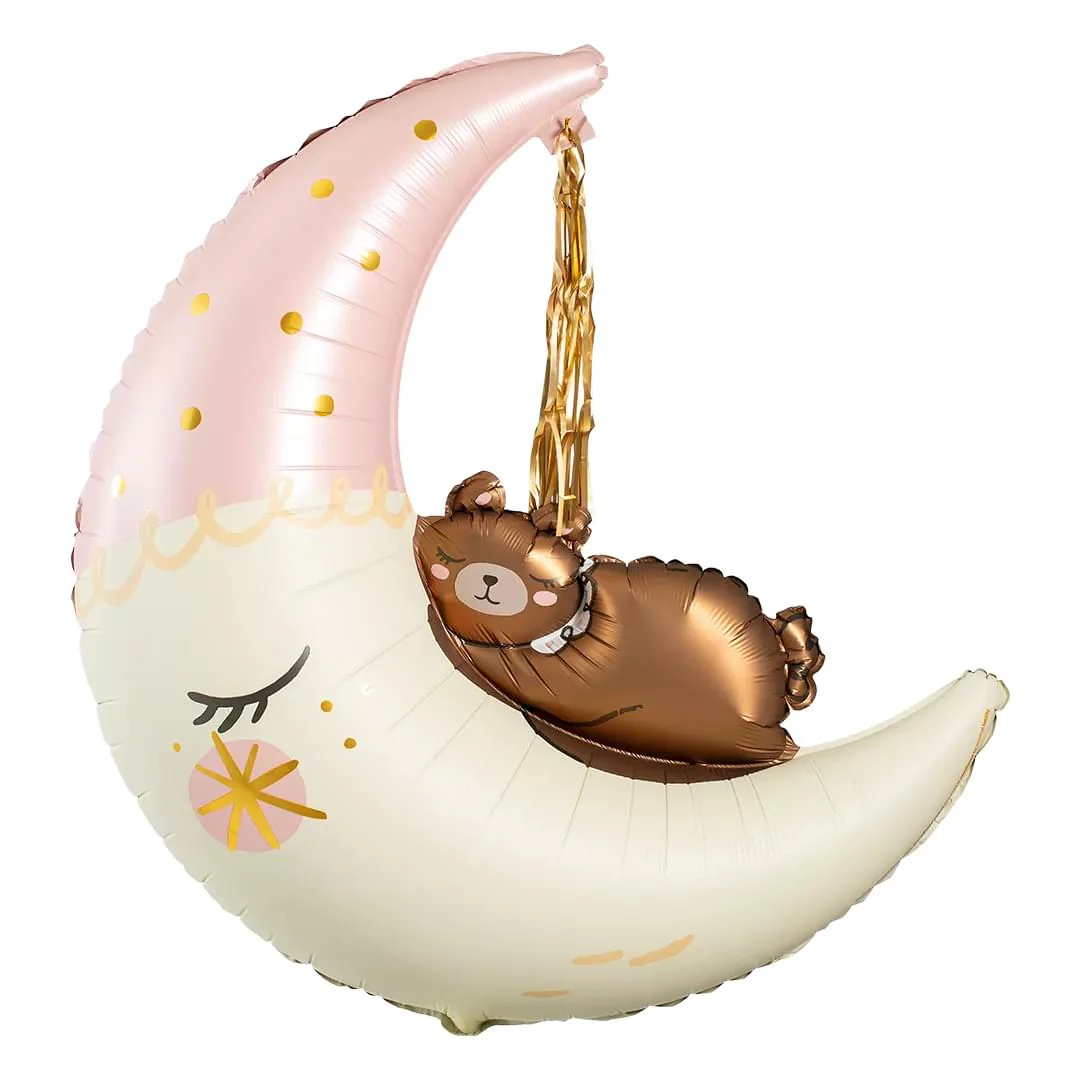 Teddy bear on moon 34" Supershape
