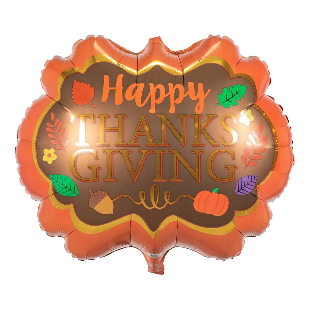 Anagram Thanks Giving Plaque Satin 25" Supershape Foil Balloon (1)