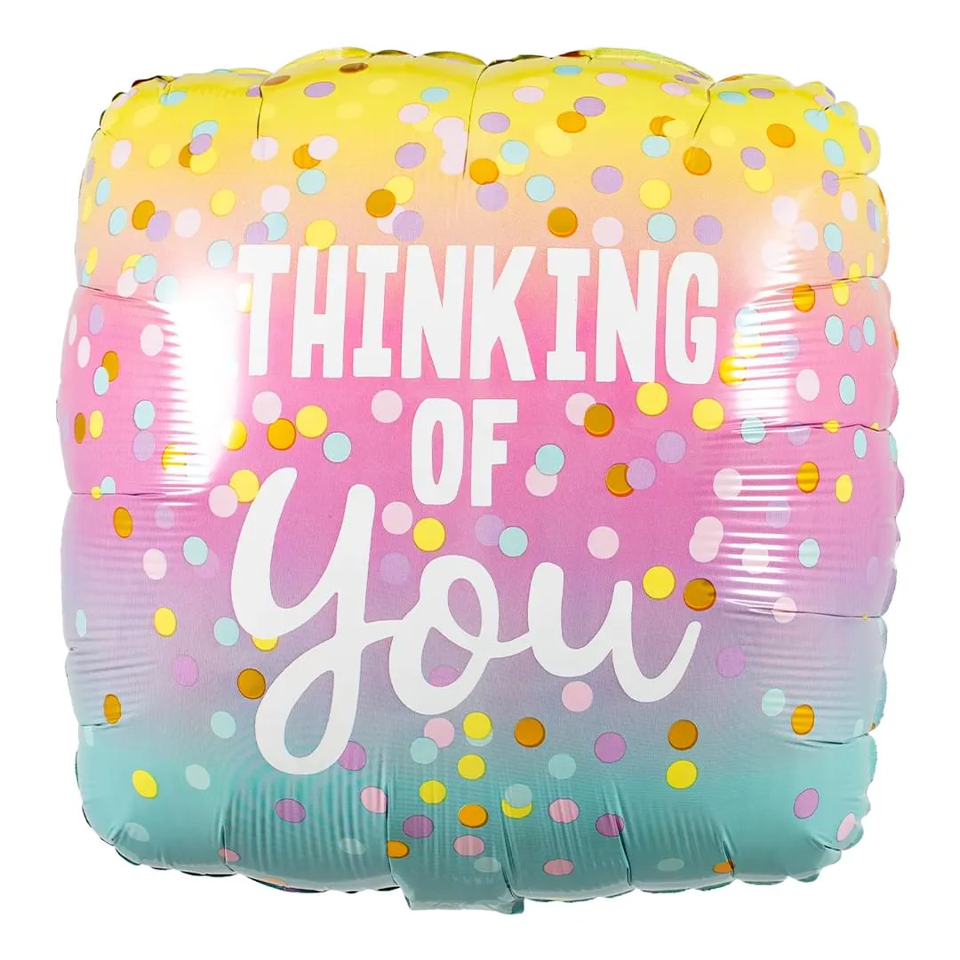Anagram Thinking of You Pastel Dots 18" Square Foil Balloon (1)