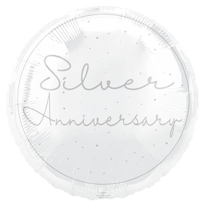 Unique Happy 25th Anniversary 18" Circle Foil Balloon (1)