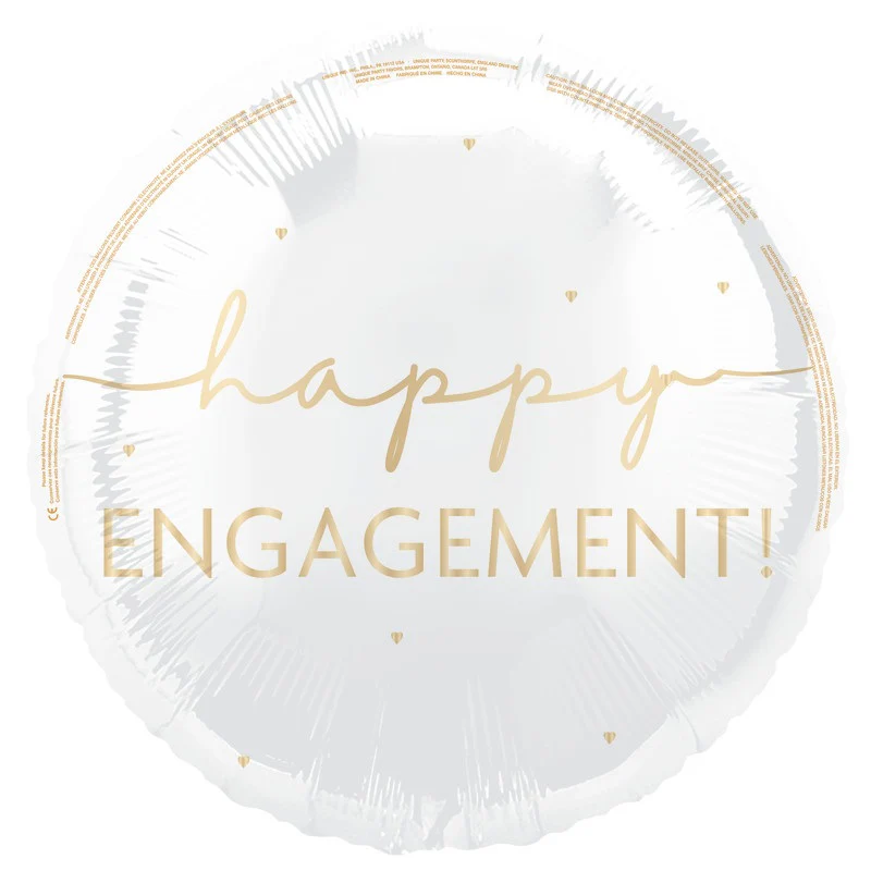 Unique Happy Engagement 18" Round Circle Foil Balloon (1)