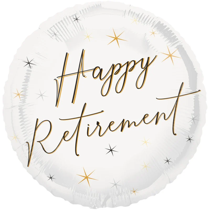 Unique Happy Retirement 18" Round Circle Foil Balloon (1)