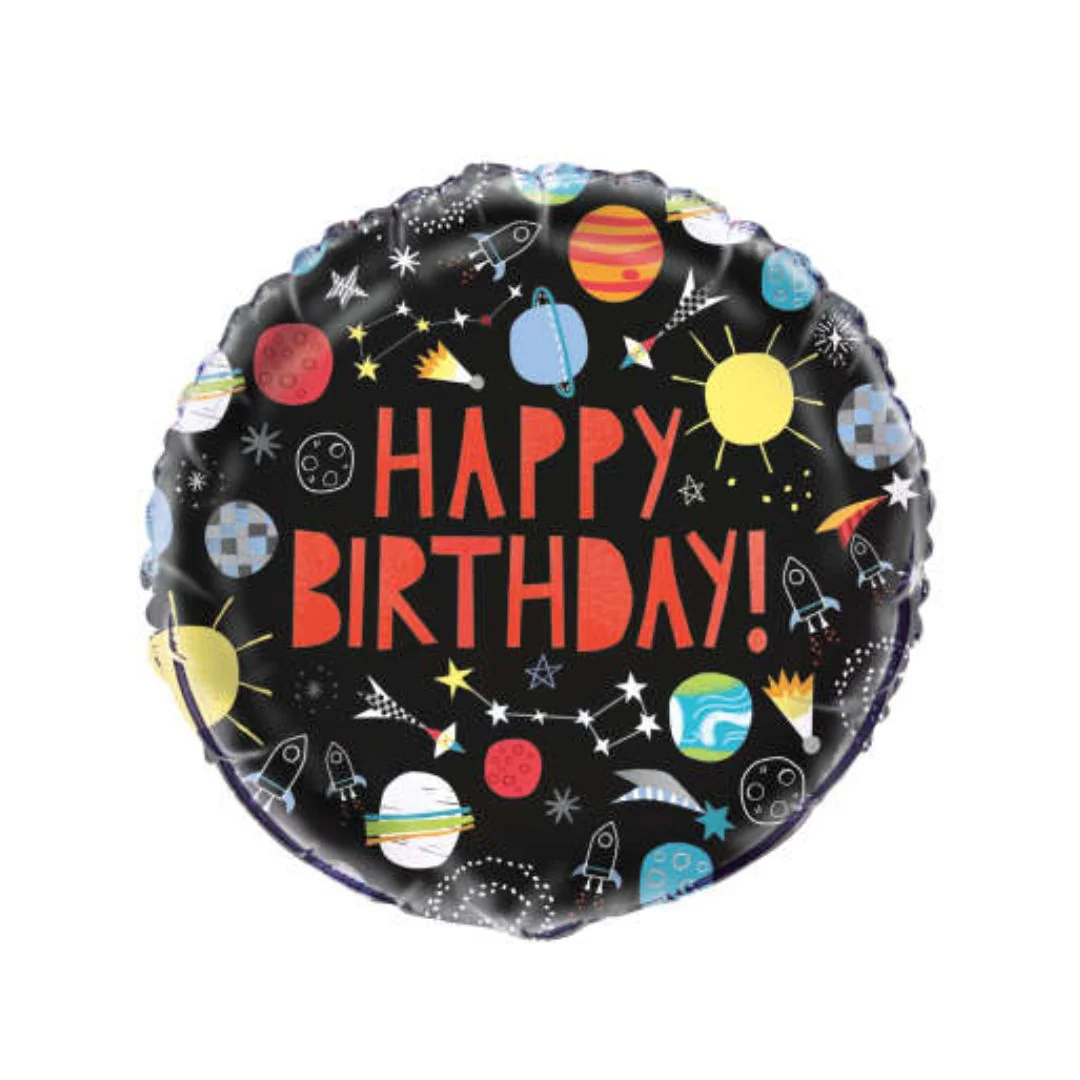 Unique Outer Space Happy Birthday 18" Circle