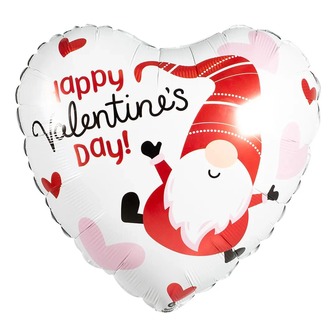 Qualatex Valentine's Day Gnome 18" Heart Foil Balloon (1)