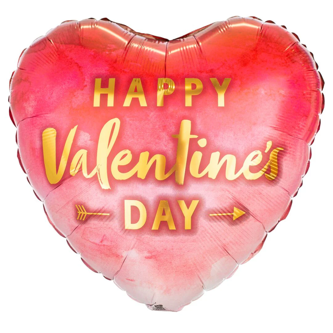 Qualatex Valentine's Day Ombre Arrow Gold 18" Heart Foil Balloon (1)