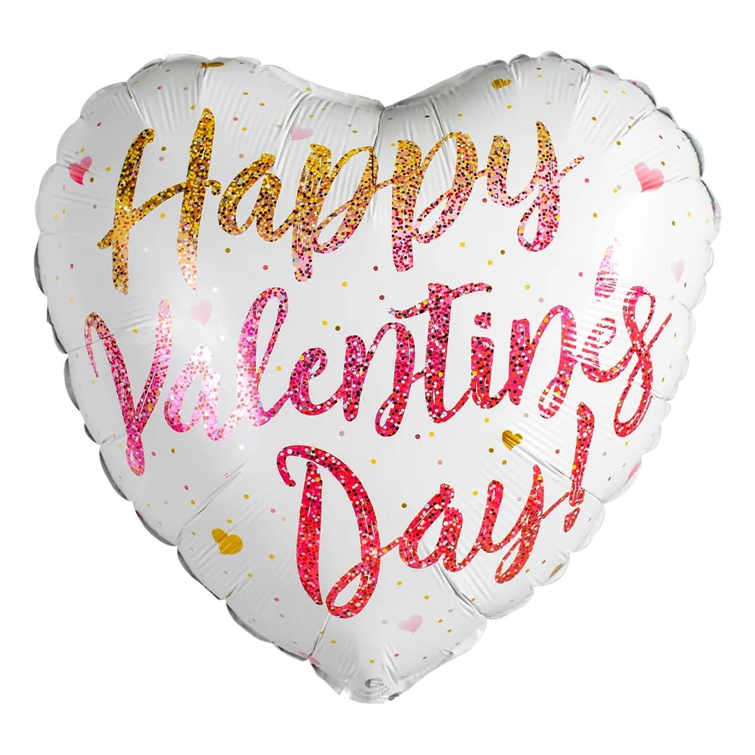 Qualatex Valentines Glitter Ombre 18" Heart Foil Balloon (1)