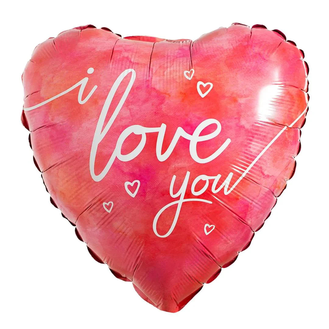 Betallic Watercolour I Love You 18" Heart Foil Balloon (1)