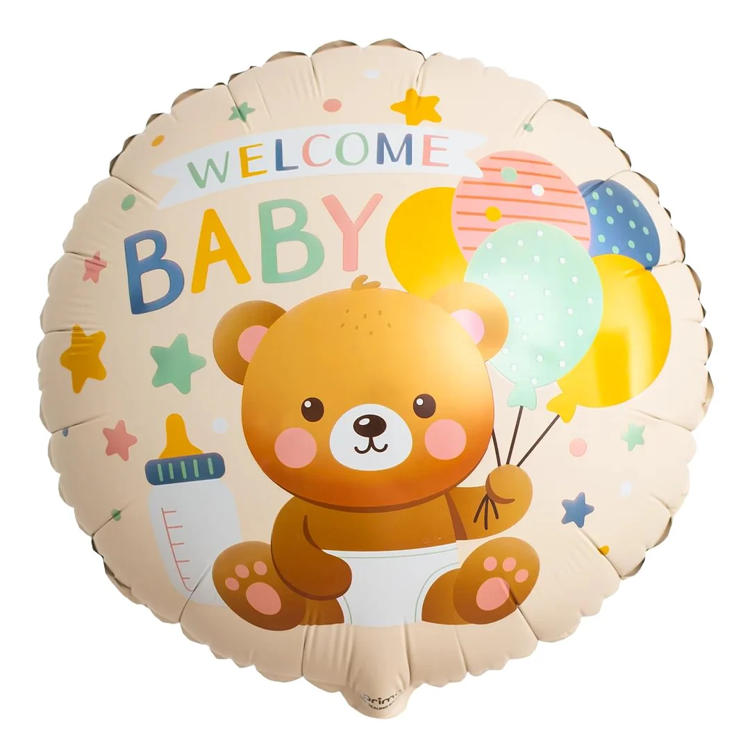 Welcome Baby Bear & Balloons 18" Round