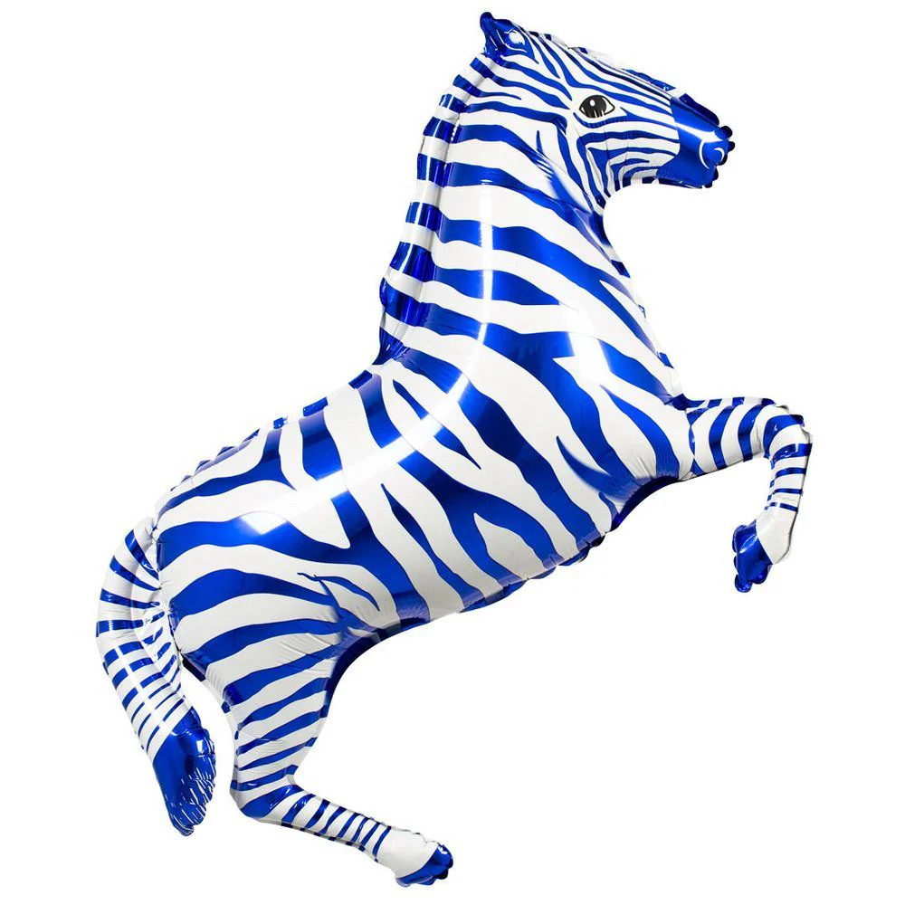 FlexMetal Zebra Blue 42" Supershape Foil Balloon (1)